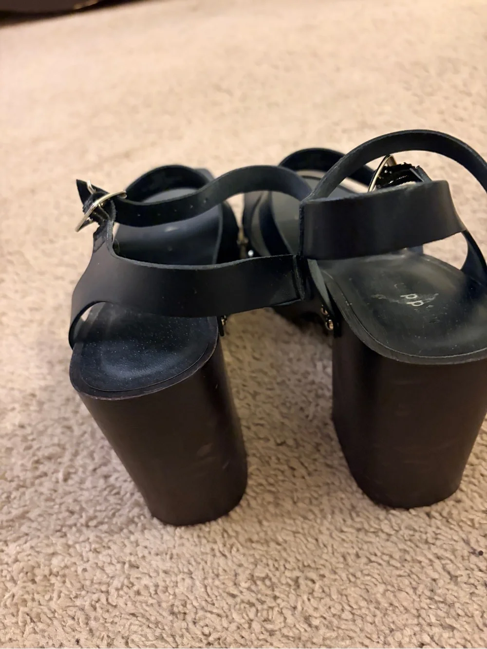 Madden Girl Black Platform Strappy Heels